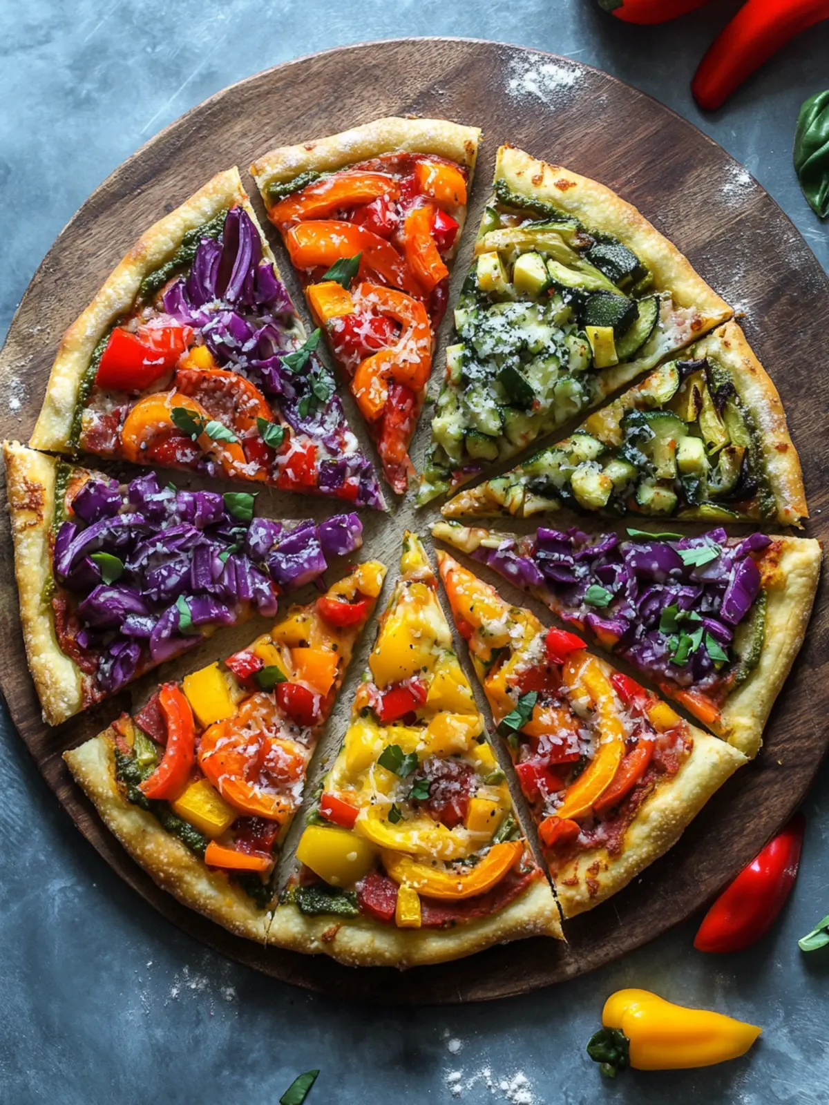 Rainbow Veggie Pizza Loaded with Flavorful Cream Cheese Bliss 4 Rainbow Veggie Pizza