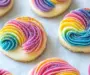 Piped Rainbow Shortbread Cookies for a Colorful Sweet Treat