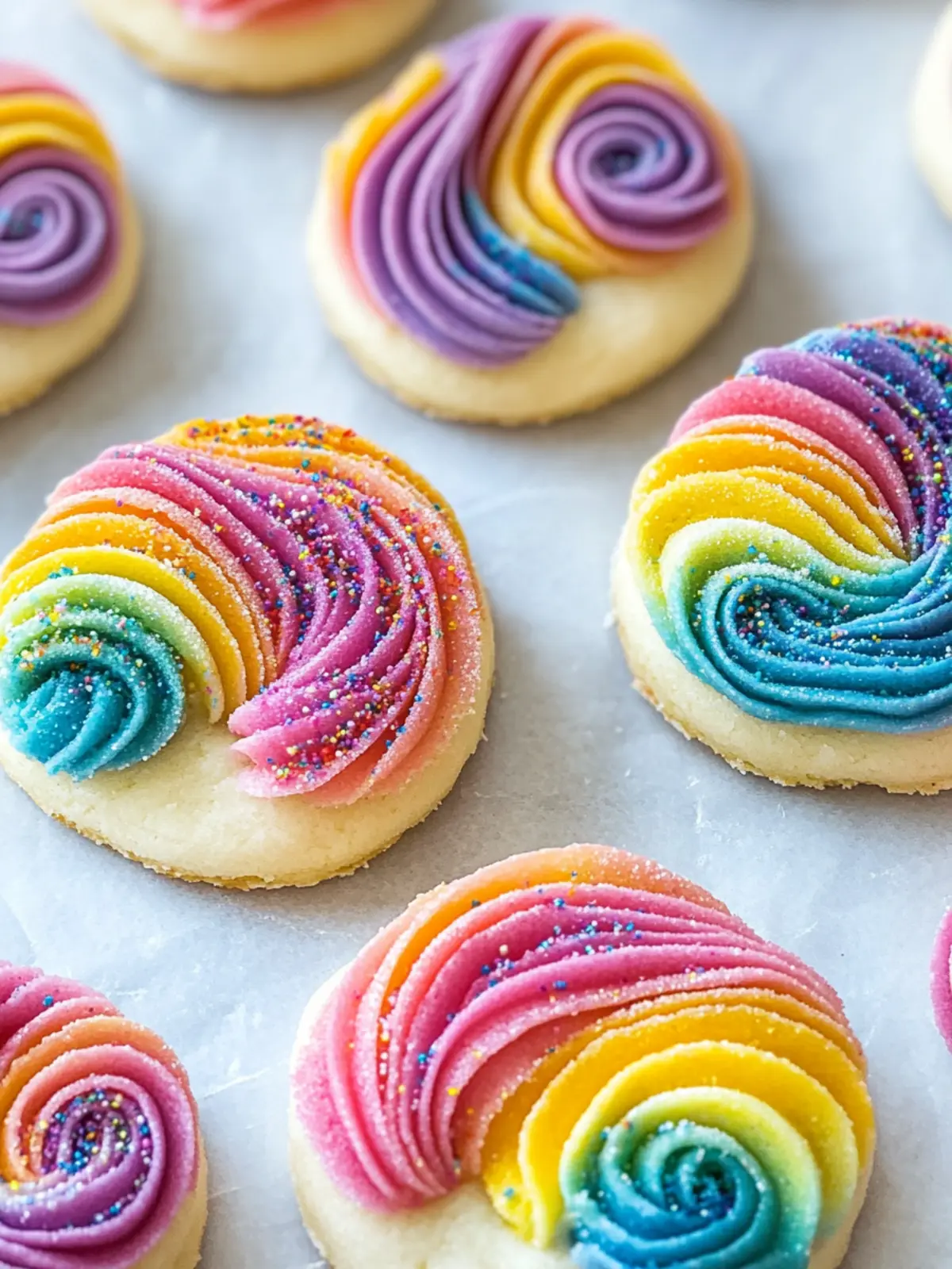 Piped Rainbow Shortbread Cookies for a Colorful Sweet Treat 5 Piped Rainbow Shortbread Cookies