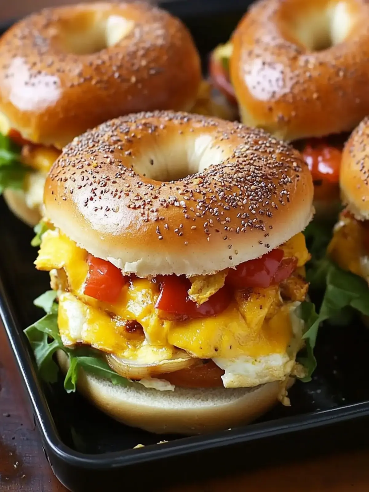 Bagel Breakfast Sliders: Easy, Cheesy Morning Magic 4 Bagel Breakfast Sliders