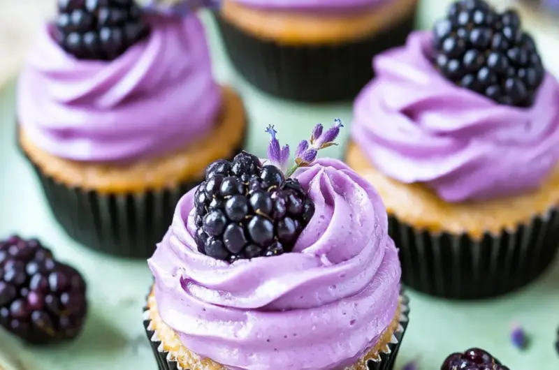 Mini Blackberry Lavender Cheesecakes