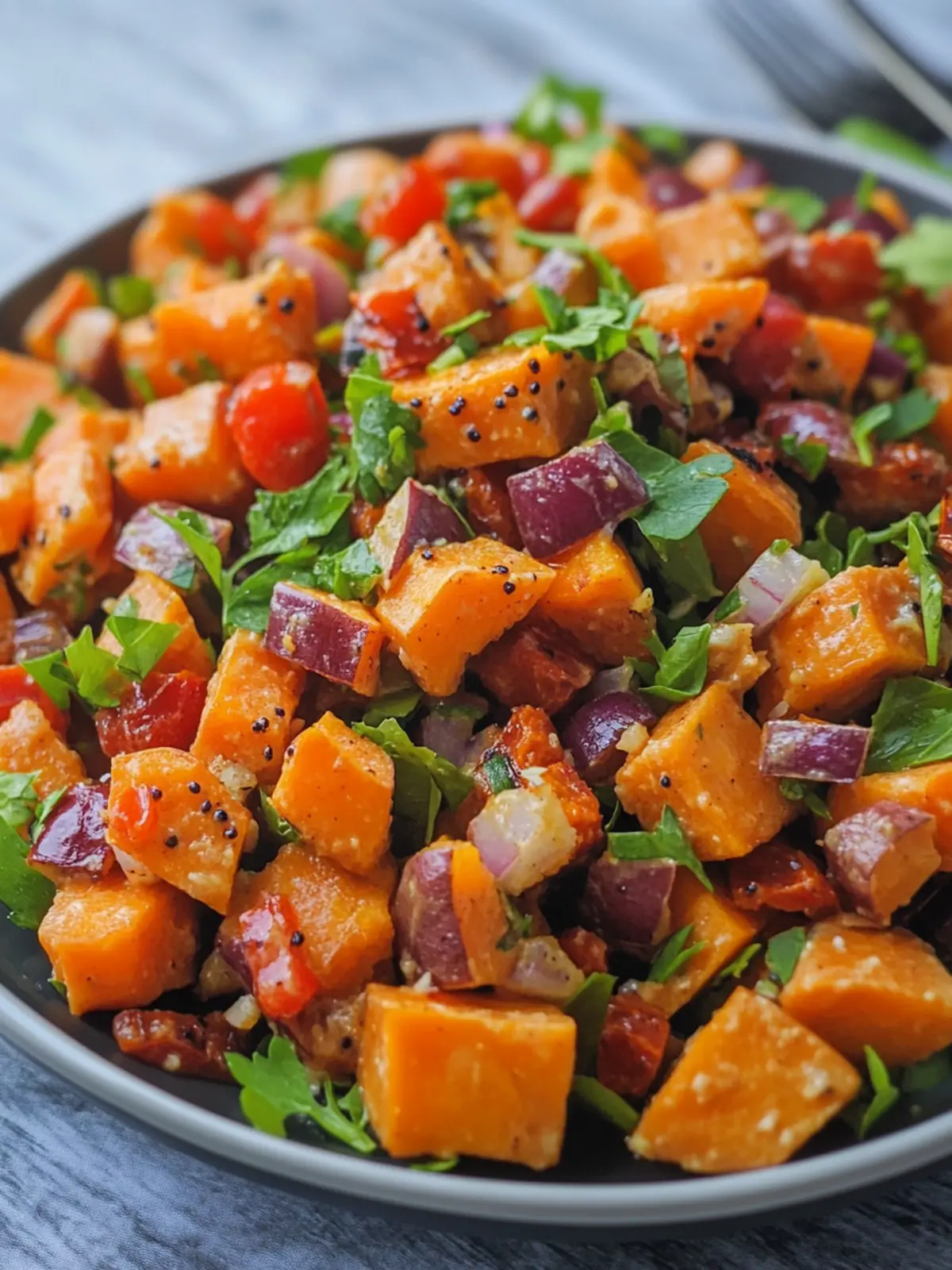Roasted Sweet Potato Salad: A Colorful Twist on Tradition 2 Roasted Sweet Potato Salad
