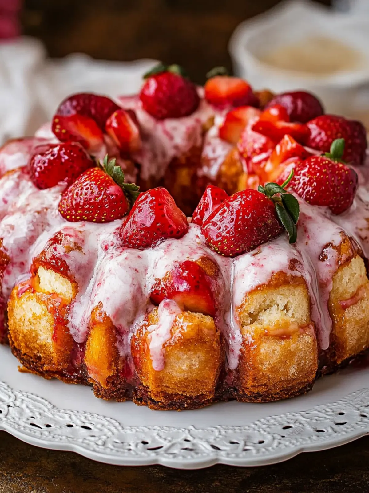 Irresistible Strawberry Monkey Bread with Creamy Frosting 3 Strawberry Monkey Bread