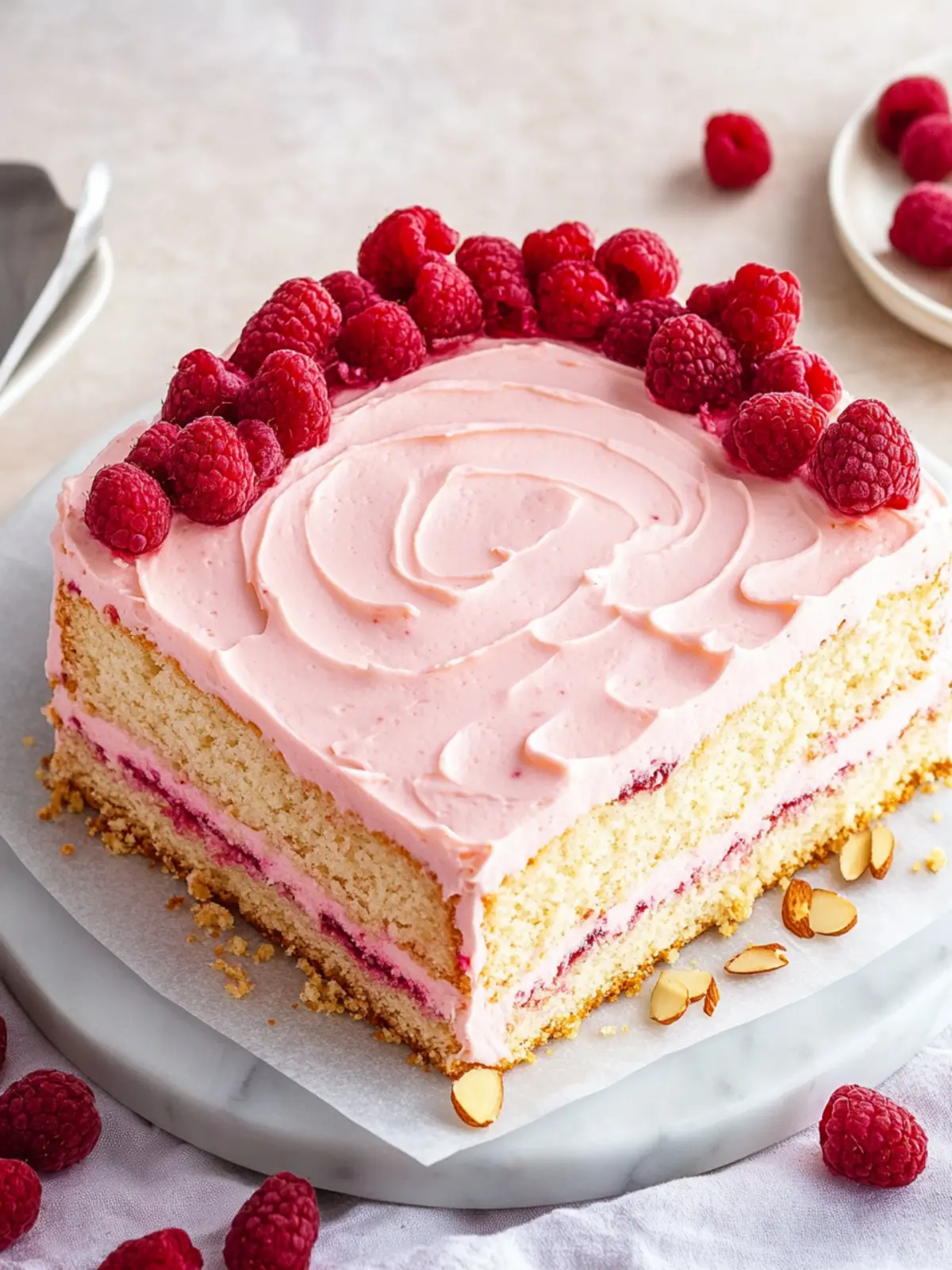Irresistible Almond Raspberry Cake with Fluffy Buttercream 5 Almond Raspberry Cake