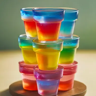 Colorful Jello Rainbow Cups in a Glass for Fun Desserts 9 Jello Rainbow Cups in a Glass
