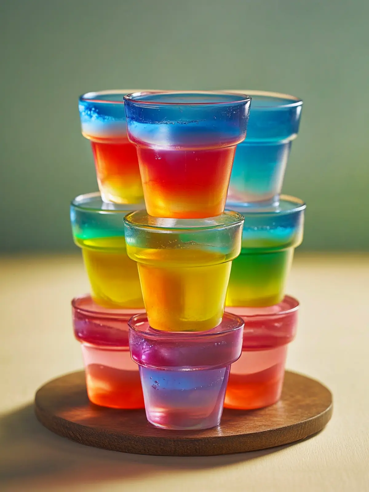 Colorful Jello Rainbow Cups in a Glass for Fun Desserts 5 Jello Rainbow Cups in a Glass