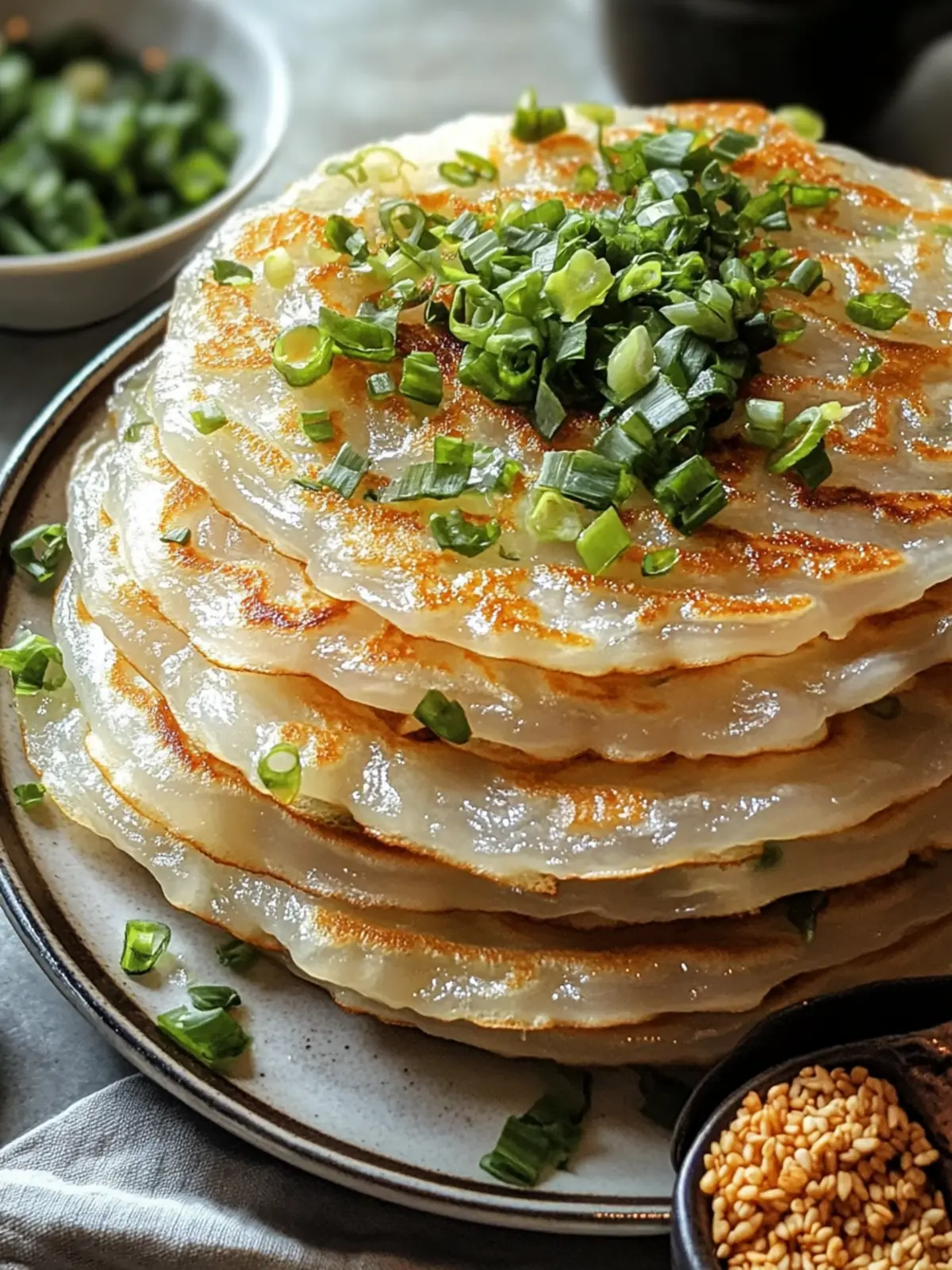 Crispy Rice Paper Scallion Pancakes: A Flavorful Snack Delight 2 Rice Paper Scallion Pancakes