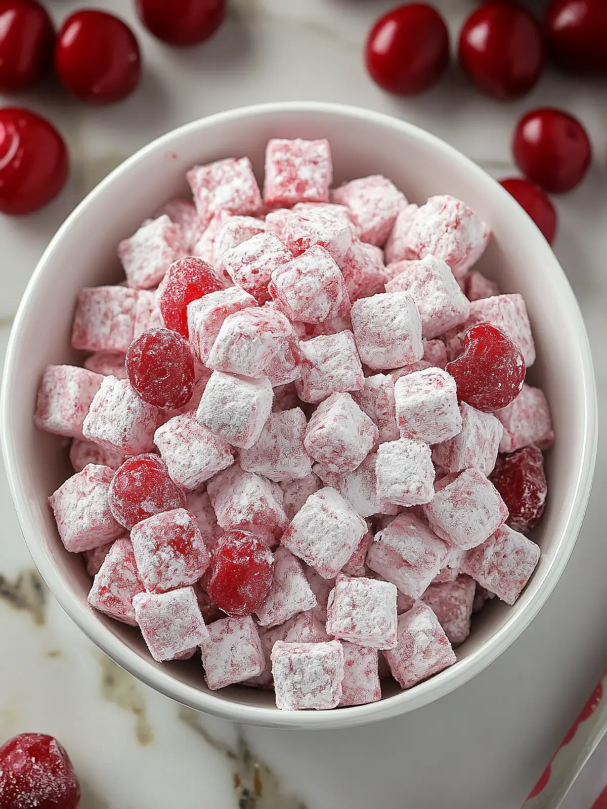 Cherry Cheesecake Puppy Chow - Your New Favorite Snack Delight 5 Cherry Cheesecake Puppy Chow