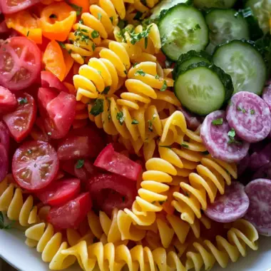 Vibrant Rainbow Pasta Salad for a Colorful Dinner Delight 9 Rainbow Pasta Salad