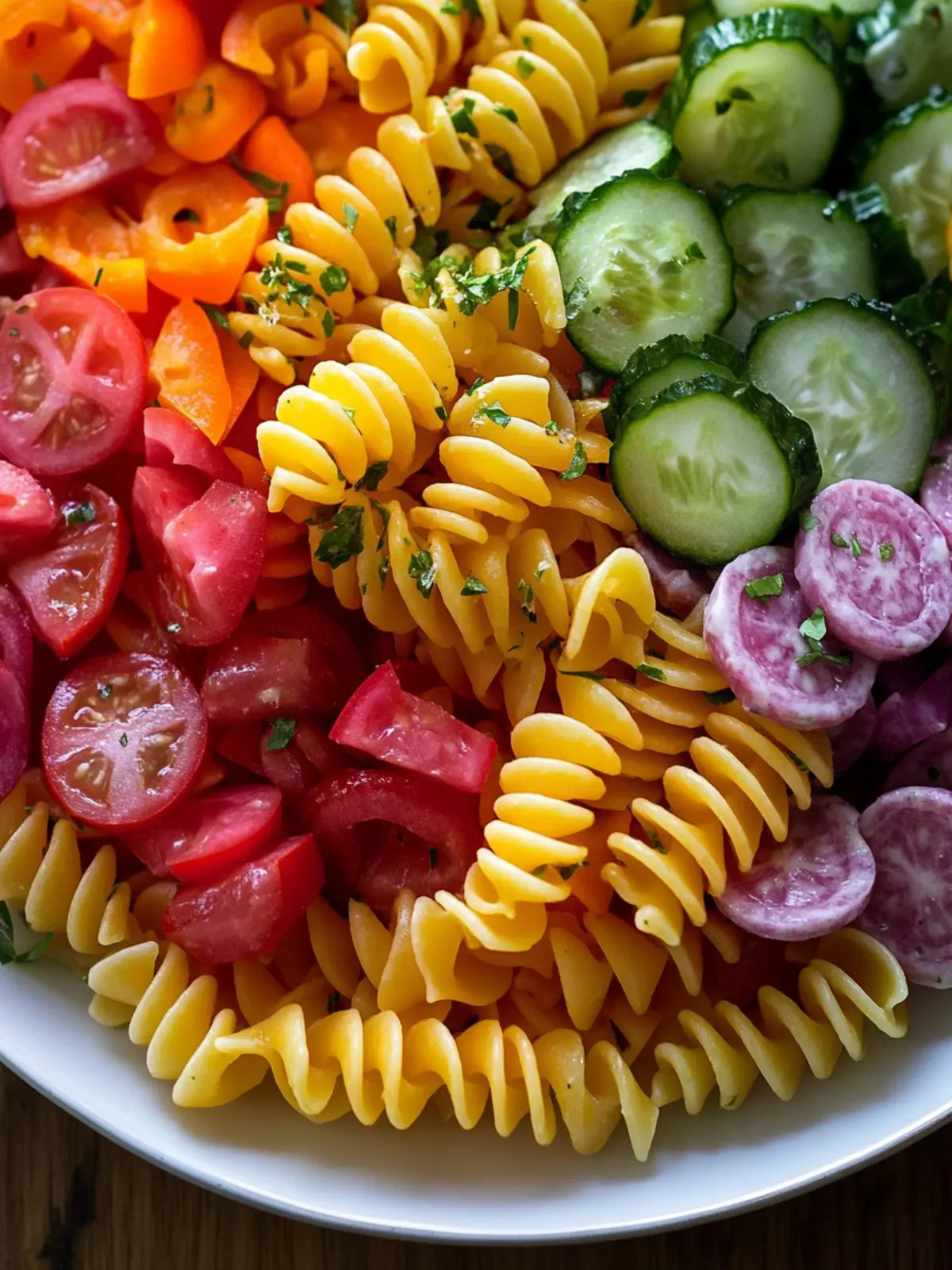 Vibrant Rainbow Pasta Salad for a Colorful Dinner Delight 5 Rainbow Pasta Salad
