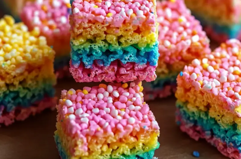 Rainbow Rice Krispie Treats