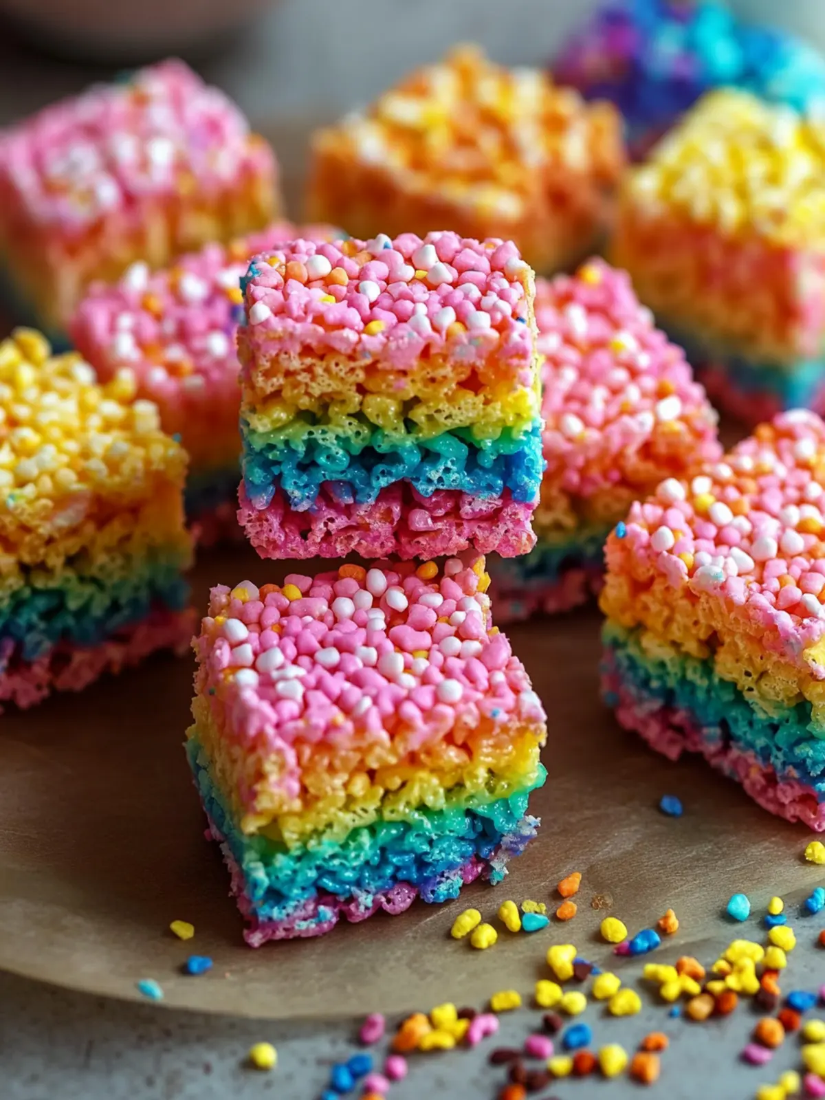 Vibrant Rainbow Rice Krispie Treats for Fun Family Treats 5 Rainbow Rice Krispie Treats