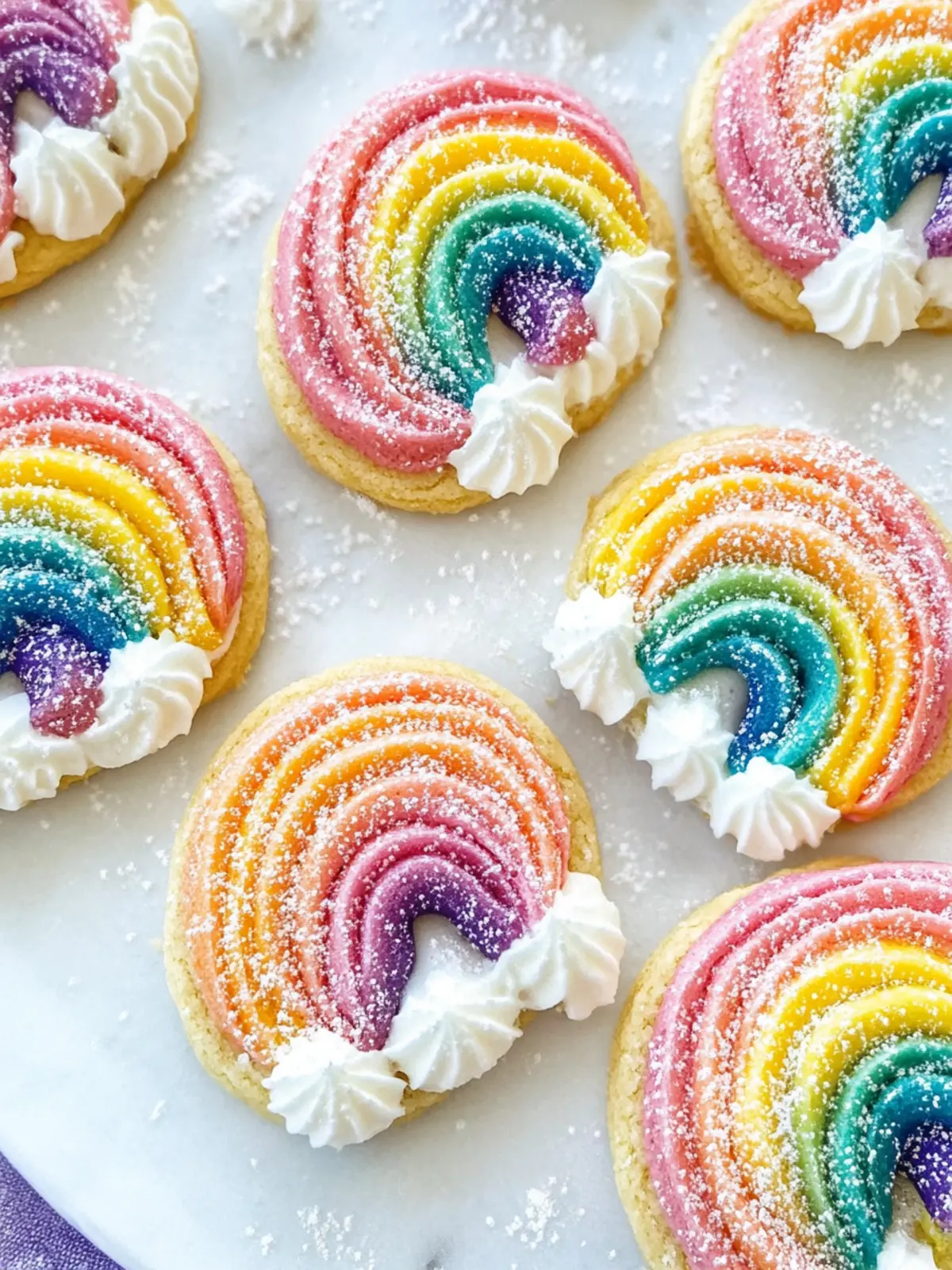 Piped Rainbow Shortbread Cookies for a Colorful Sweet Treat 2 Piped Rainbow Shortbread Cookies