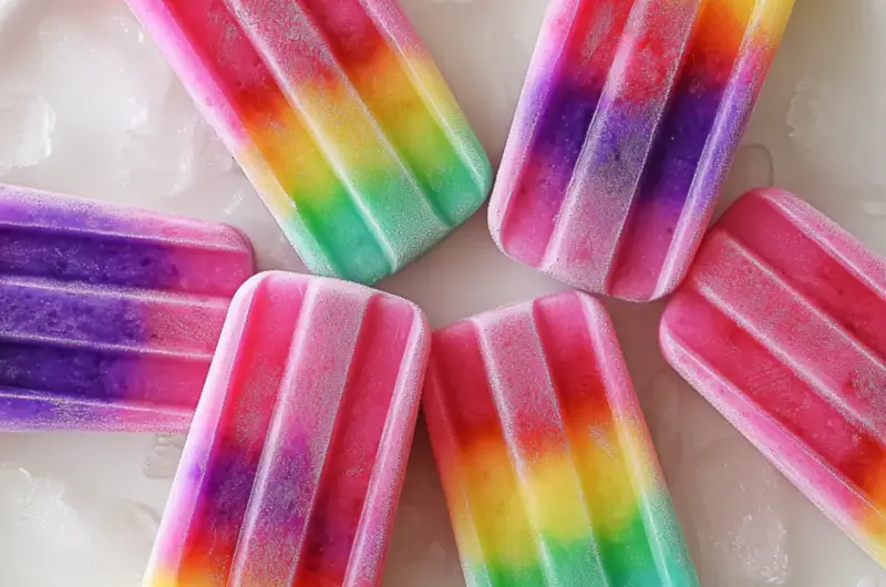 Easy Rainbow Popsicles