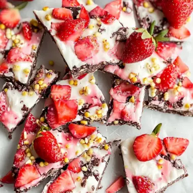 Decadent Strawberry Bark with Coconut and Pistachios 10 Strawberry Bark