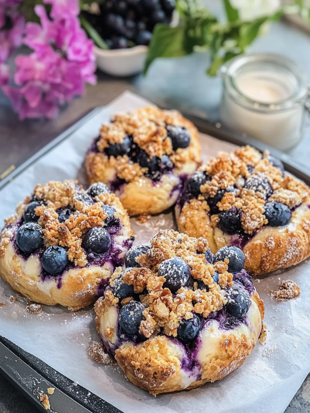 Delicious Blueberry Custard Crumble Buns to Brighten Your Day 2 Blueberry Custard Crumble Buns