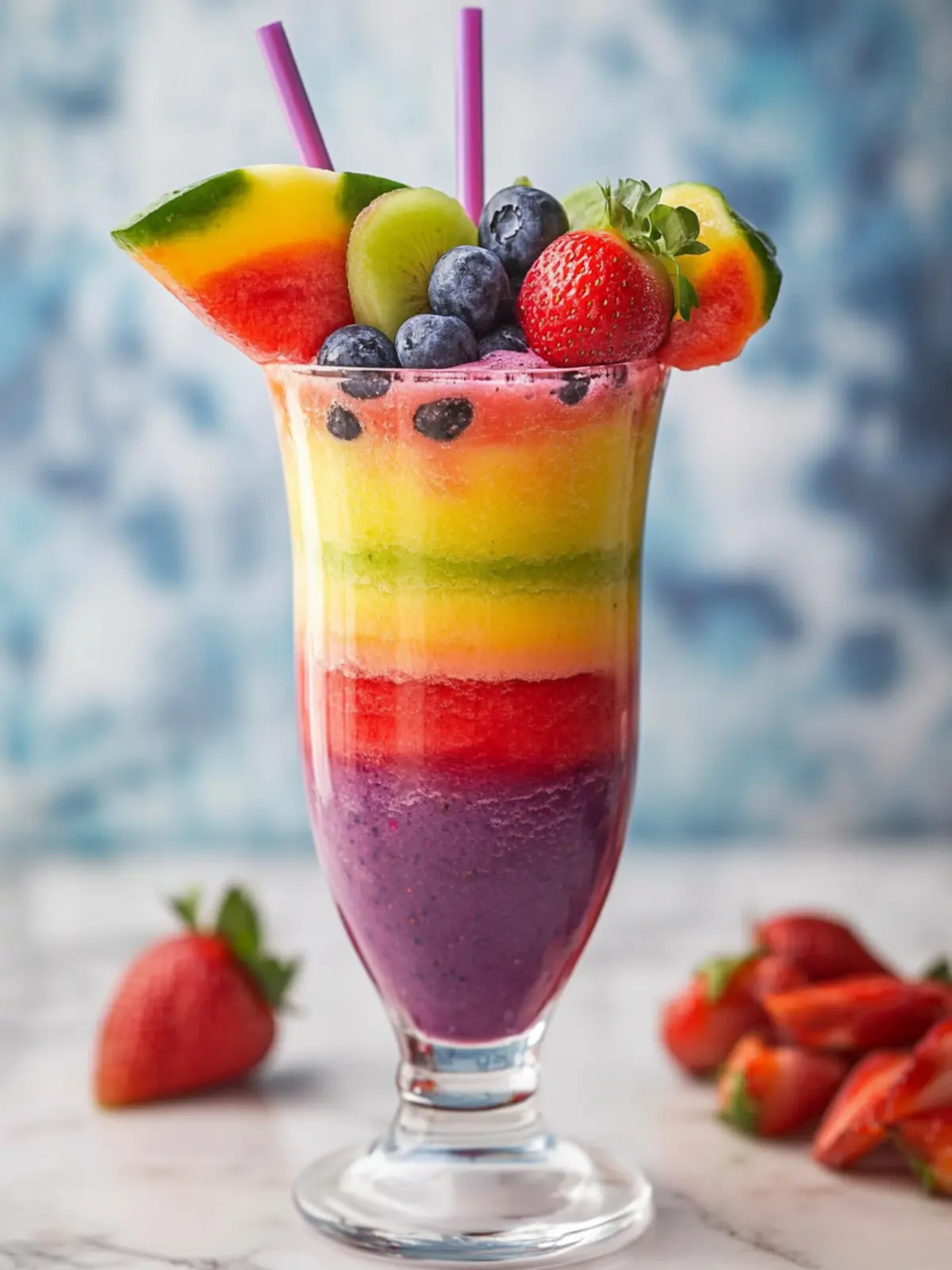 Vibrant Rainbow Smoothie: A Fun & Healthy Kickstart 3 Rainbow Smoothie