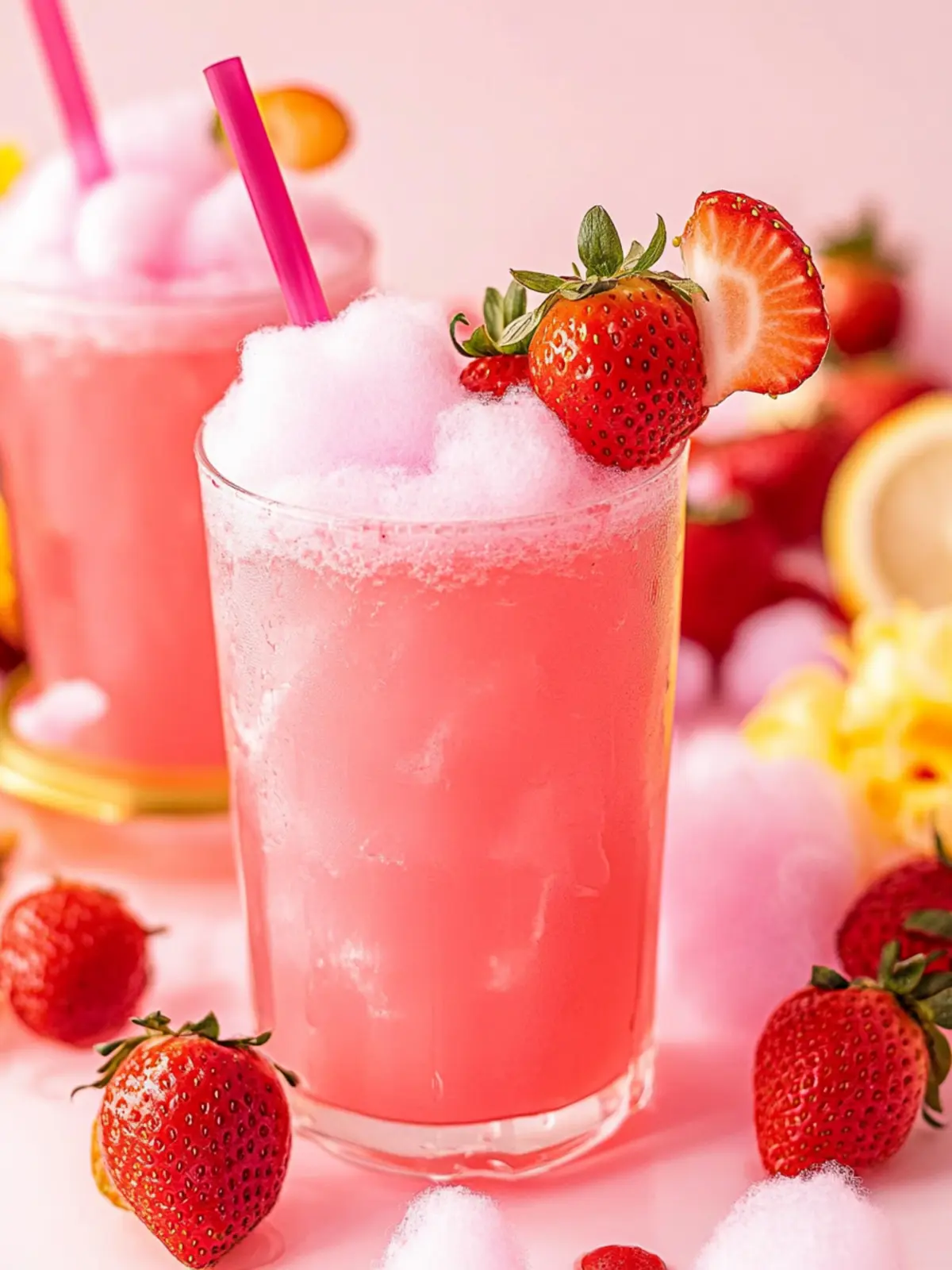 Delightful Strawberry Cotton Candy Drink for Sweet Refreshment 5 Strawberry Cotton Candy Drink