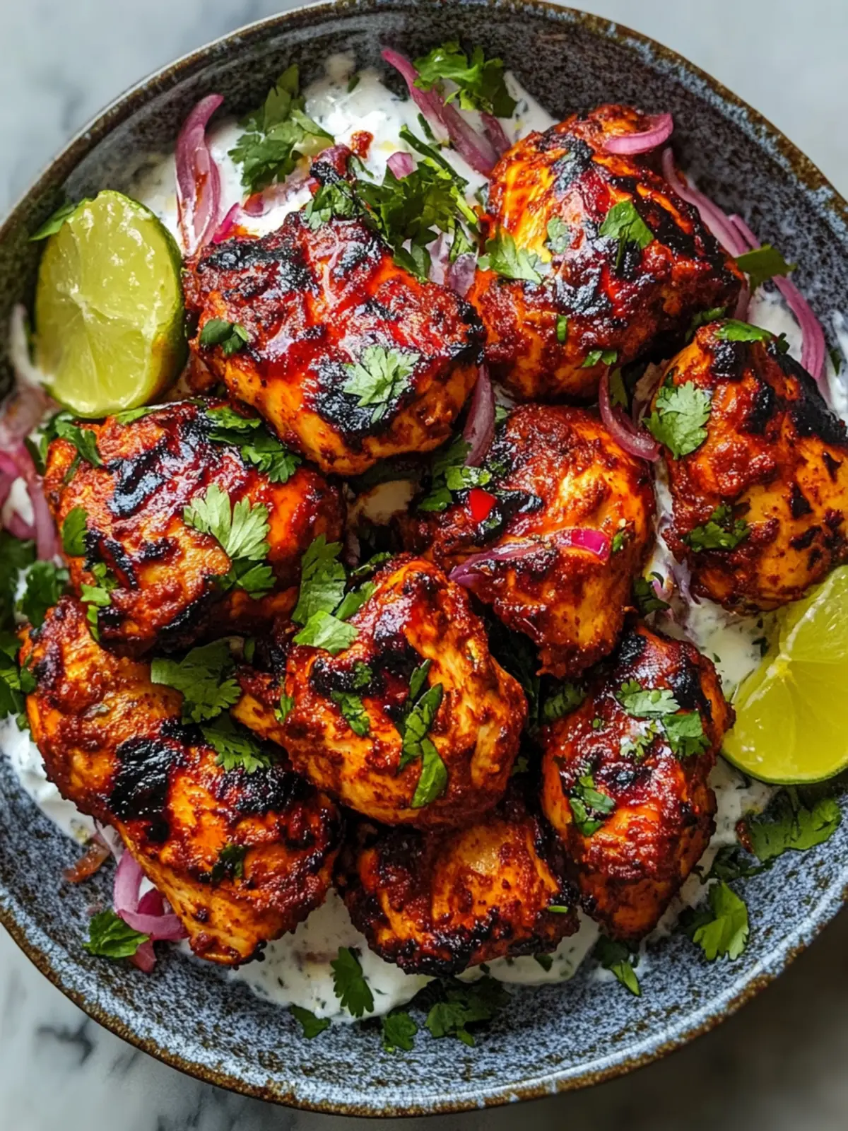 Spicy Yogurt-Marinated Chicken Tandoori with Cilantro Rice Bliss 2 Spicy Yogurt-Marinated Chicken Tandoori