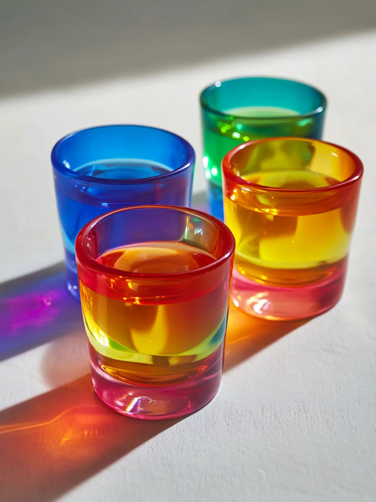 Colorful Jello Rainbow Cups in a Glass for Fun Desserts 4 Jello Rainbow Cups in a Glass