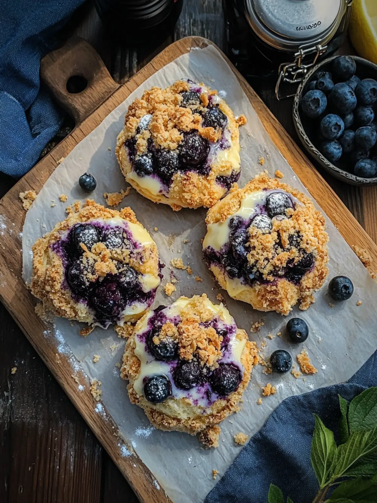 Delicious Blueberry Custard Crumble Buns to Brighten Your Day 5 Blueberry Custard Crumble Buns