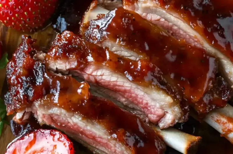 Sticky Strawberry Baby Back Ribs