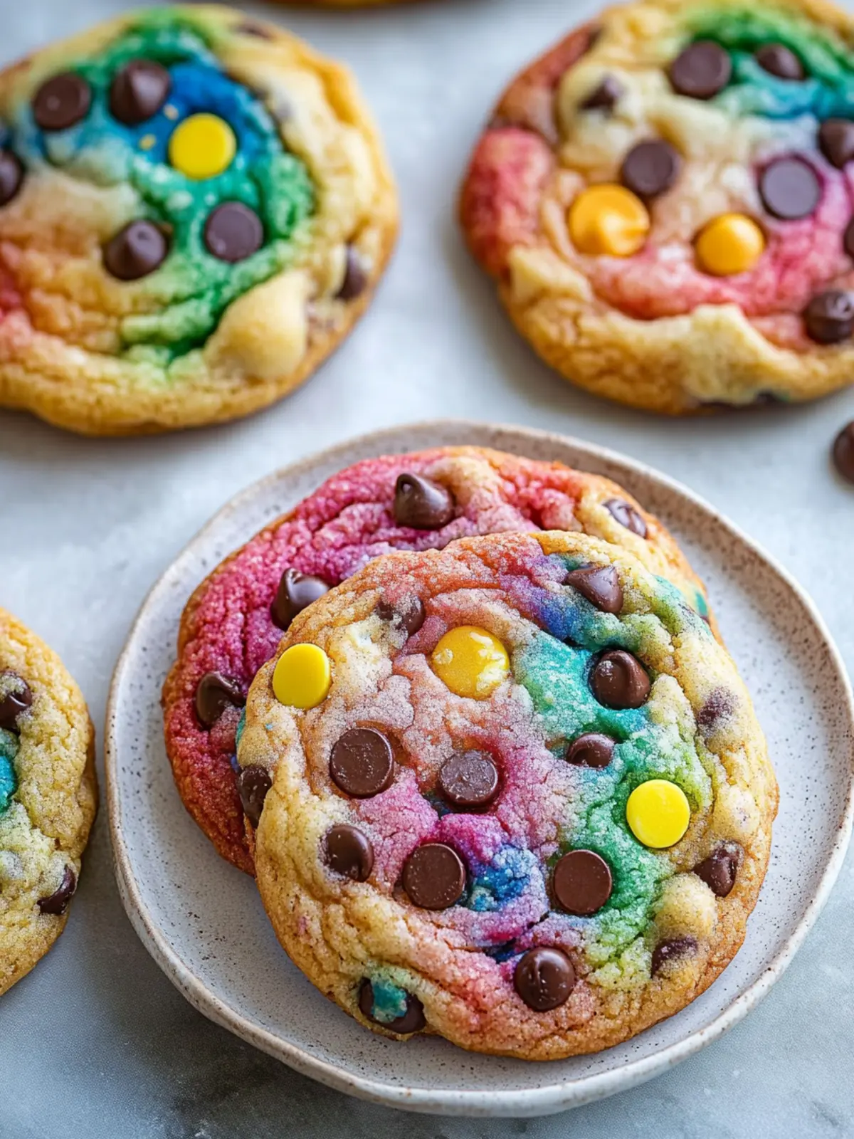 Rainbow Chocolate Chip Cookies That Brighten Your Day 2 Rainbow Chocolate Chip Cookies