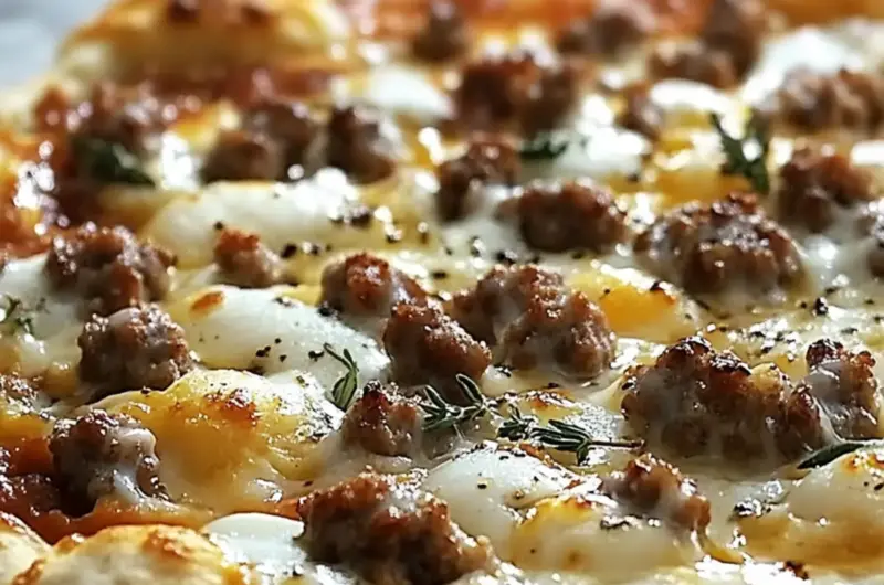 Biscuits and Sausage Gravy Breakfast Pizza
