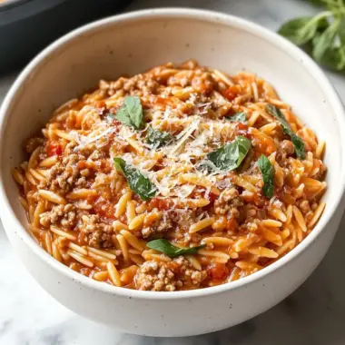 Easy Ground Beef Orzo with Tomato Cream Sauce for Comfort Food Bliss 10 Ground Beef Orzo with Tomato Cream Sauce