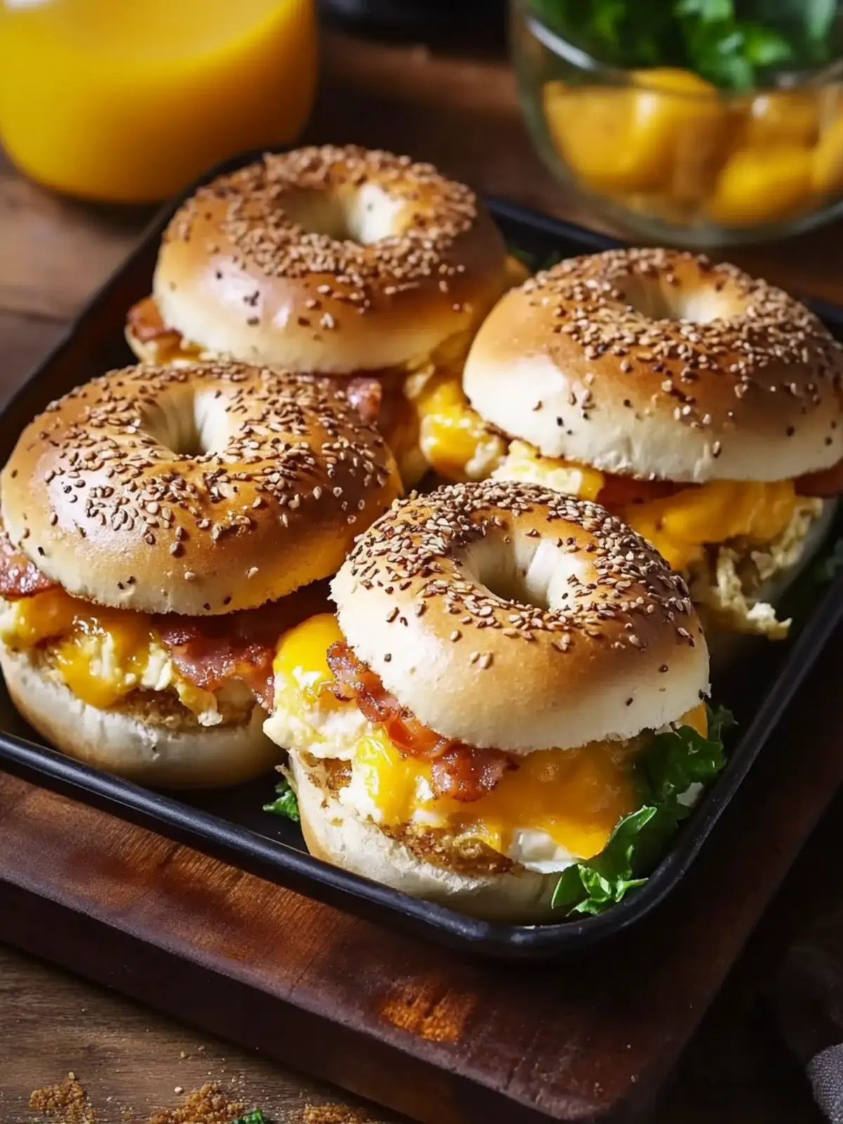 Bagel Breakfast Sliders: Easy, Cheesy Morning Magic 2 Bagel Breakfast Sliders