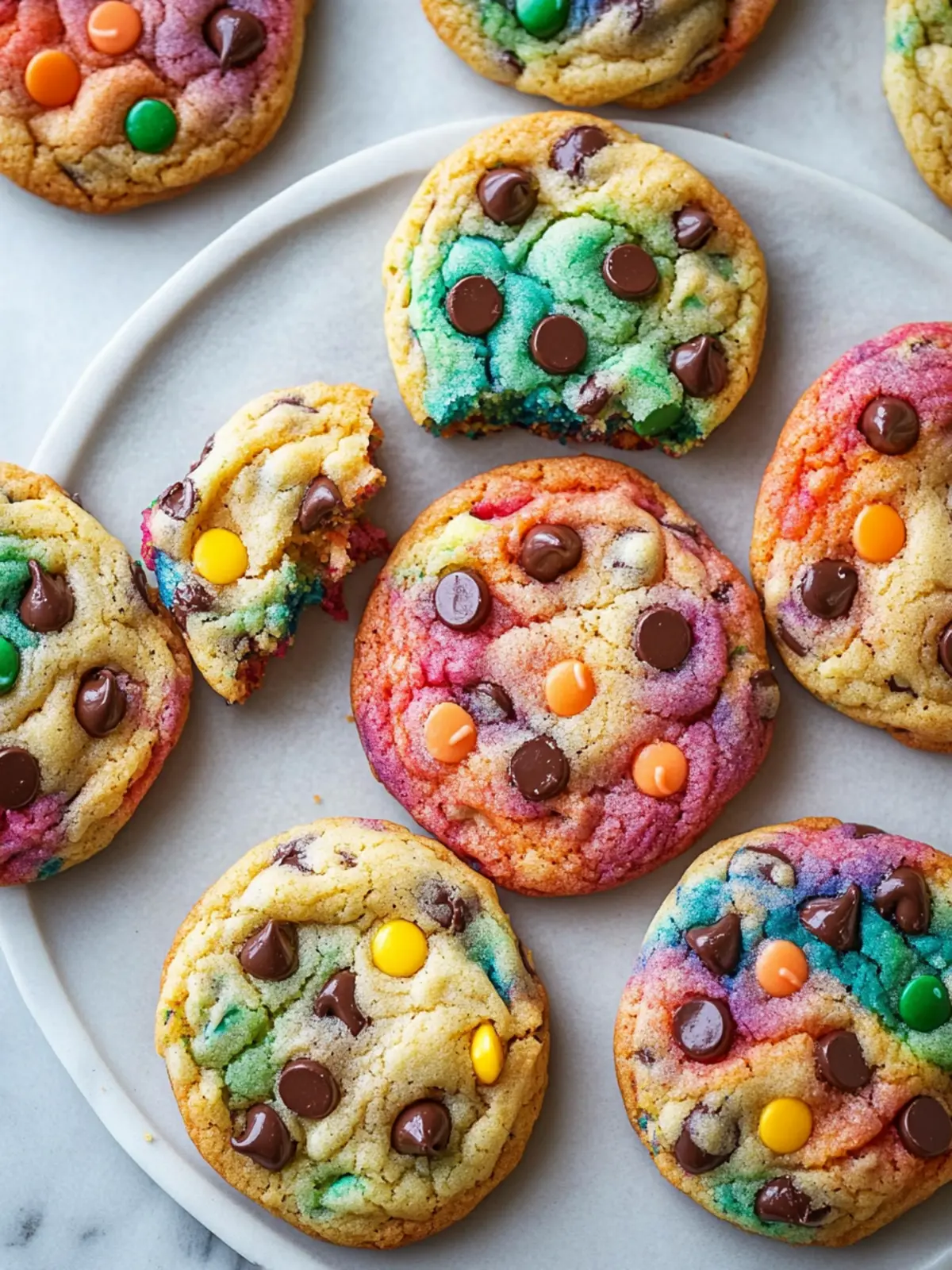 Rainbow Chocolate Chip Cookies That Brighten Your Day 4 Rainbow Chocolate Chip Cookies