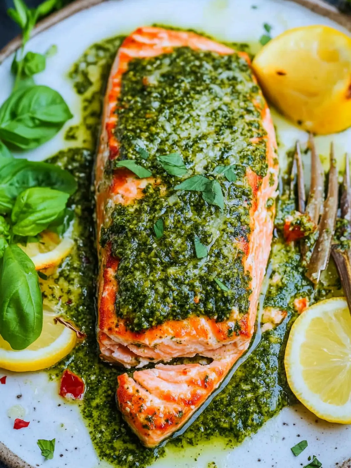 Savor the Flavor: Easy Pesto Salmon for Home Chefs 2 Pesto Salmon