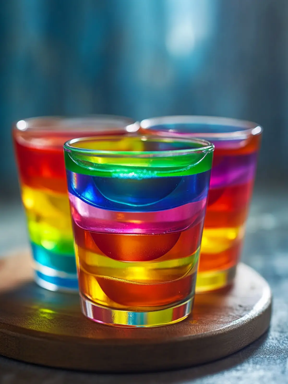 Colorful Jello Rainbow Cups in a Glass for Fun Desserts 3 Jello Rainbow Cups in a Glass