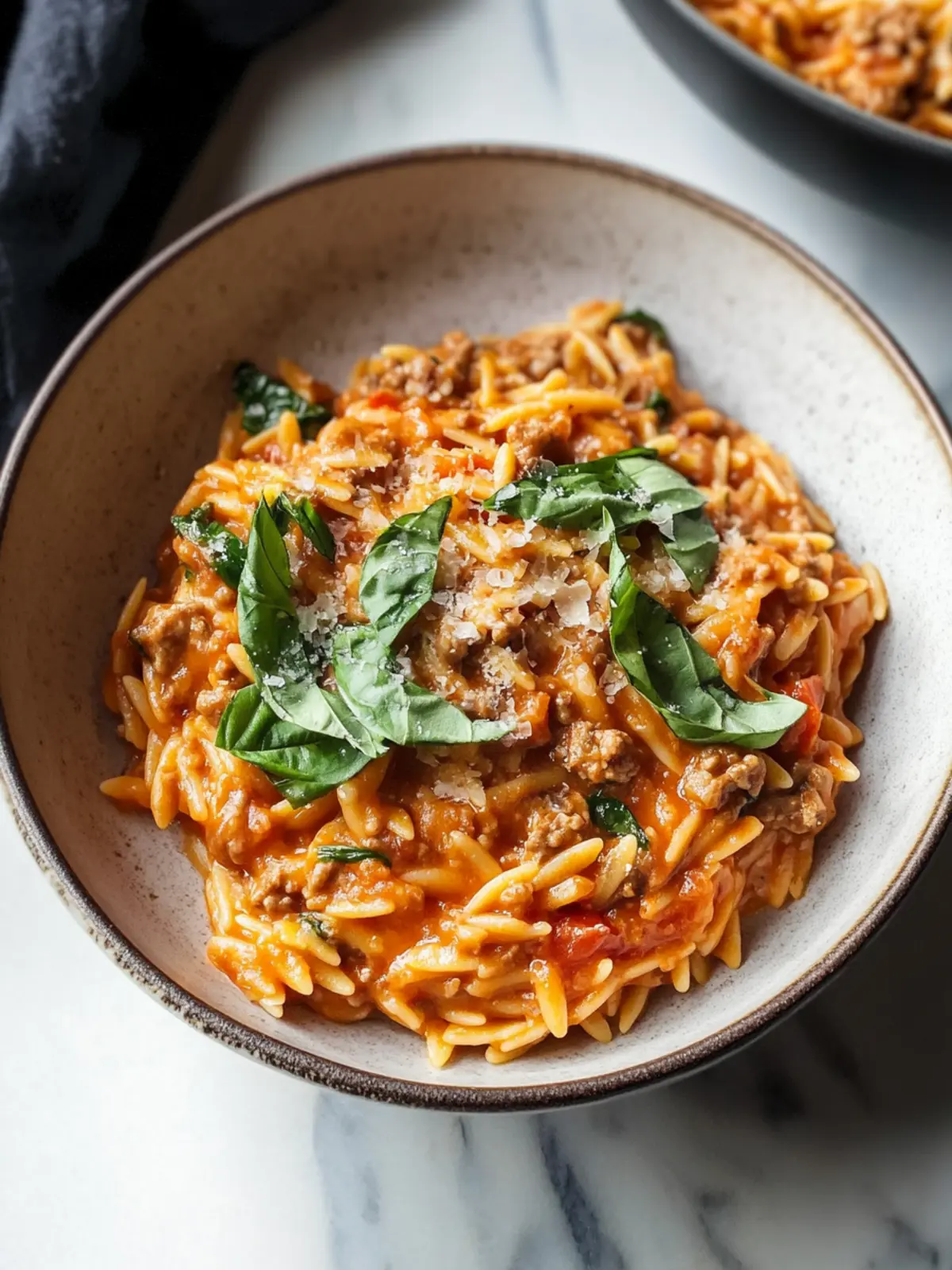 Easy Ground Beef Orzo with Tomato Cream Sauce for Comfort Food Bliss 4 Ground Beef Orzo with Tomato Cream Sauce