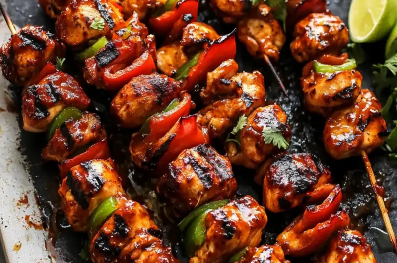 Spicy Beer BBQ Chicken Skewers