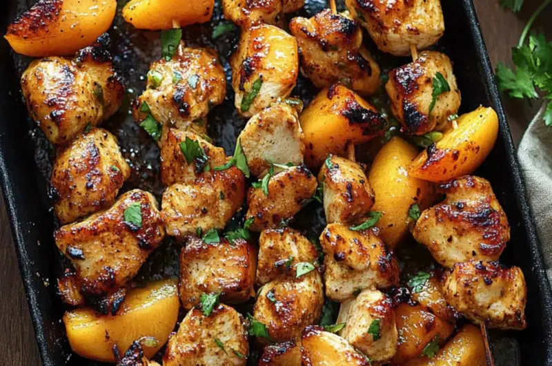 Jalapeno Peach Chicken Skewers