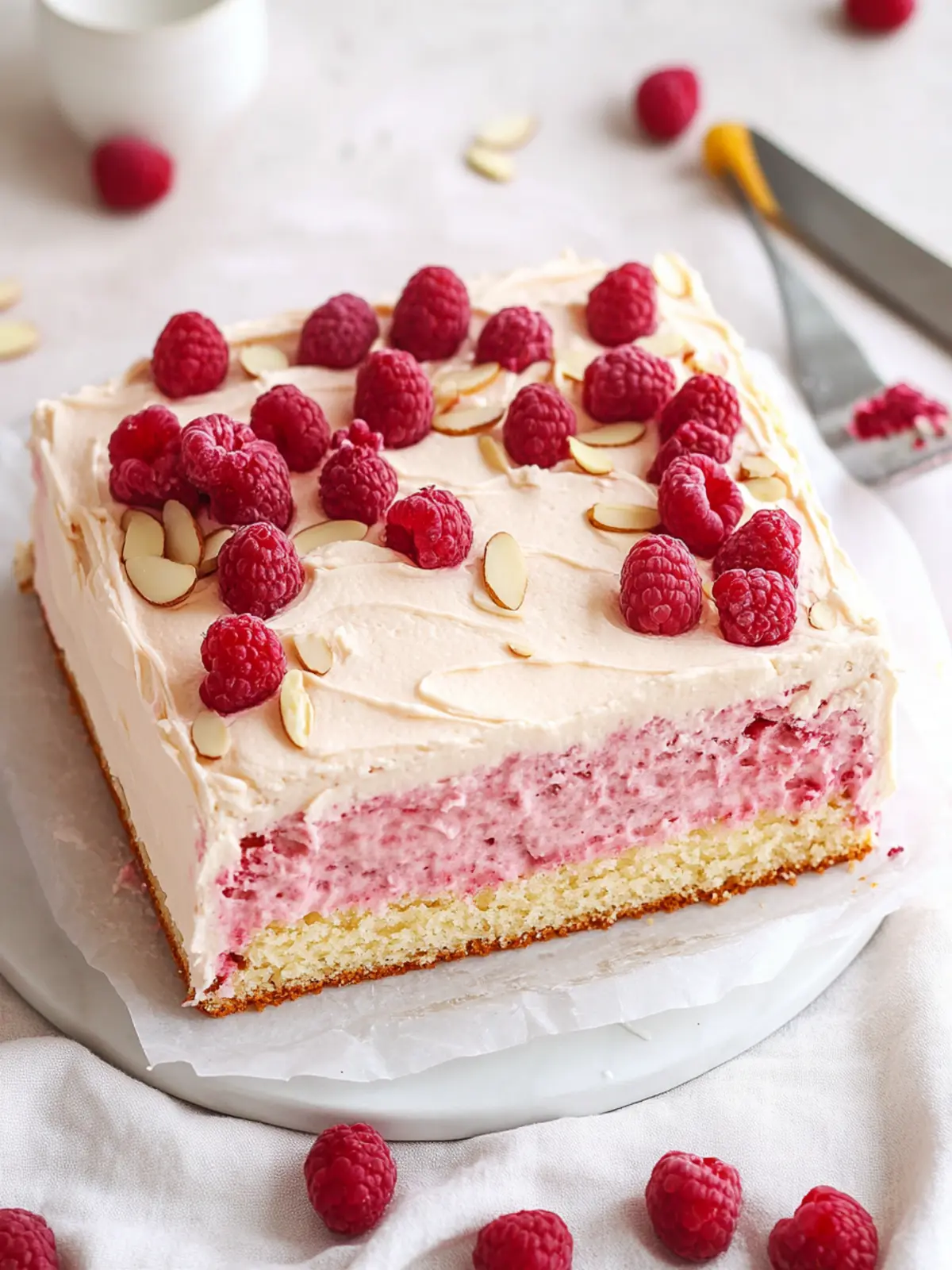 Irresistible Almond Raspberry Cake with Fluffy Buttercream 4 Almond Raspberry Cake