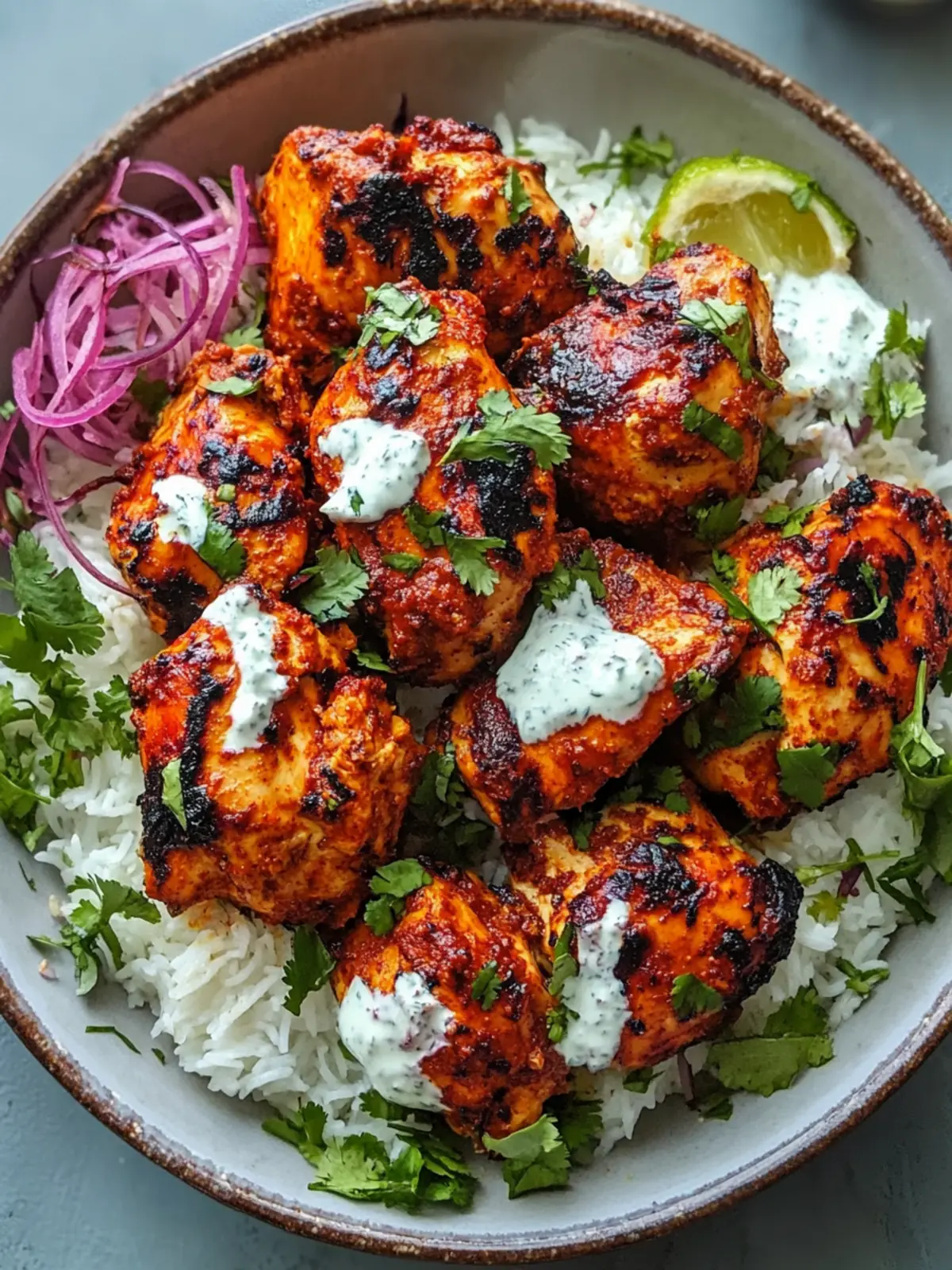 Spicy Yogurt-Marinated Chicken Tandoori with Cilantro Rice Bliss 4 Spicy Yogurt-Marinated Chicken Tandoori