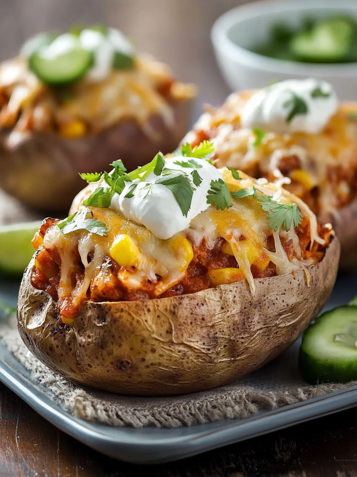 Satisfy Your Cravings with Chicken Enchilada Stuffed Baked Potatoes 4 Chicken Enchilada Stuffed Baked Potatoes