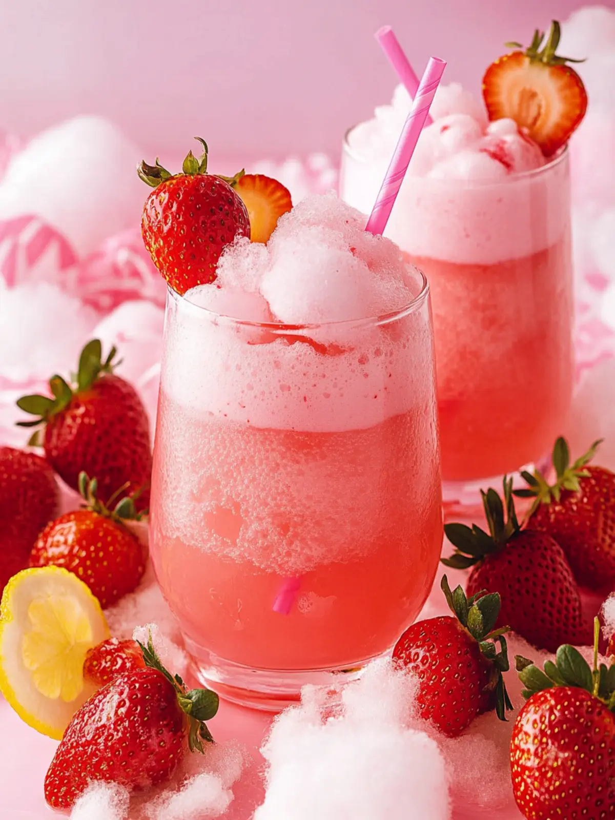 Delightful Strawberry Cotton Candy Drink for Sweet Refreshment 3 Strawberry Cotton Candy Drink