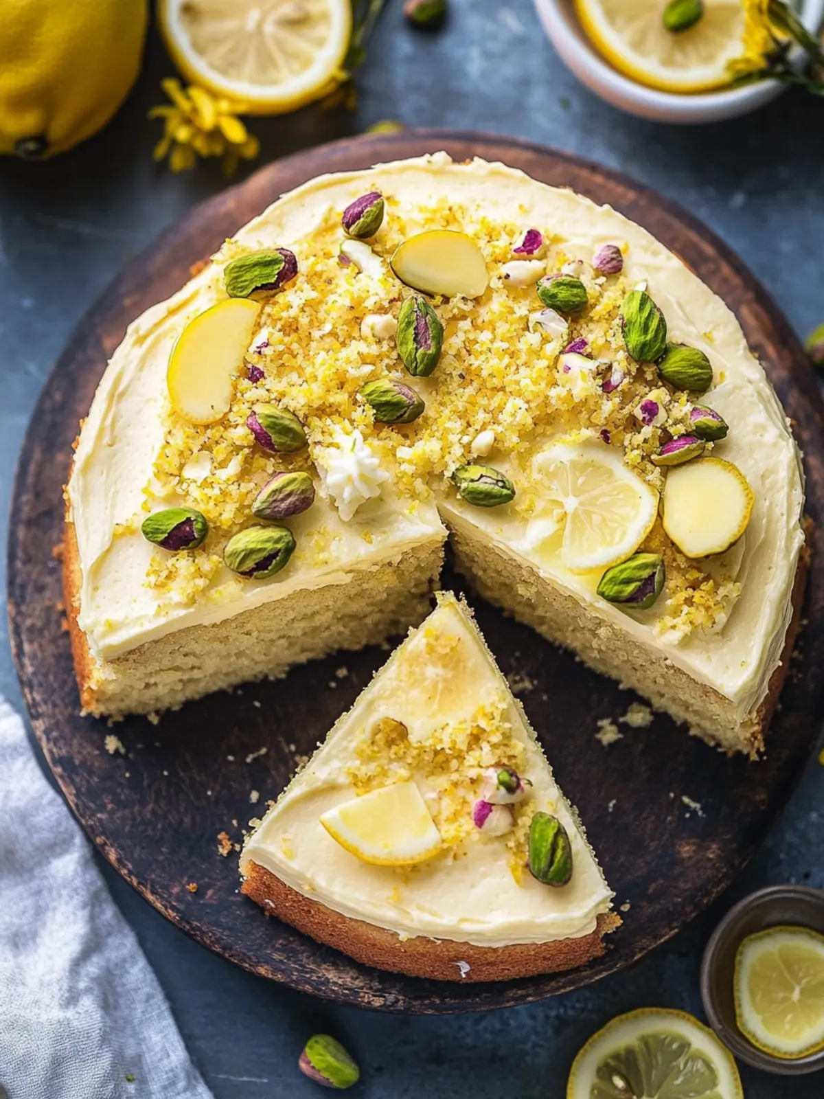 Irresistible Lemon Pistachio Cake with Creamy Frosting 4 Lemon Pistachio Cake