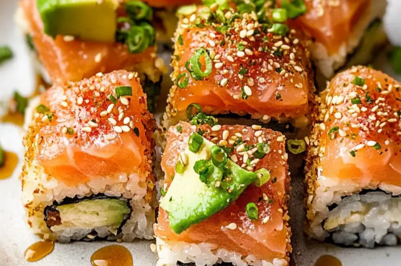 Crispy Rice Sushi with Smoked Salmon Avocado