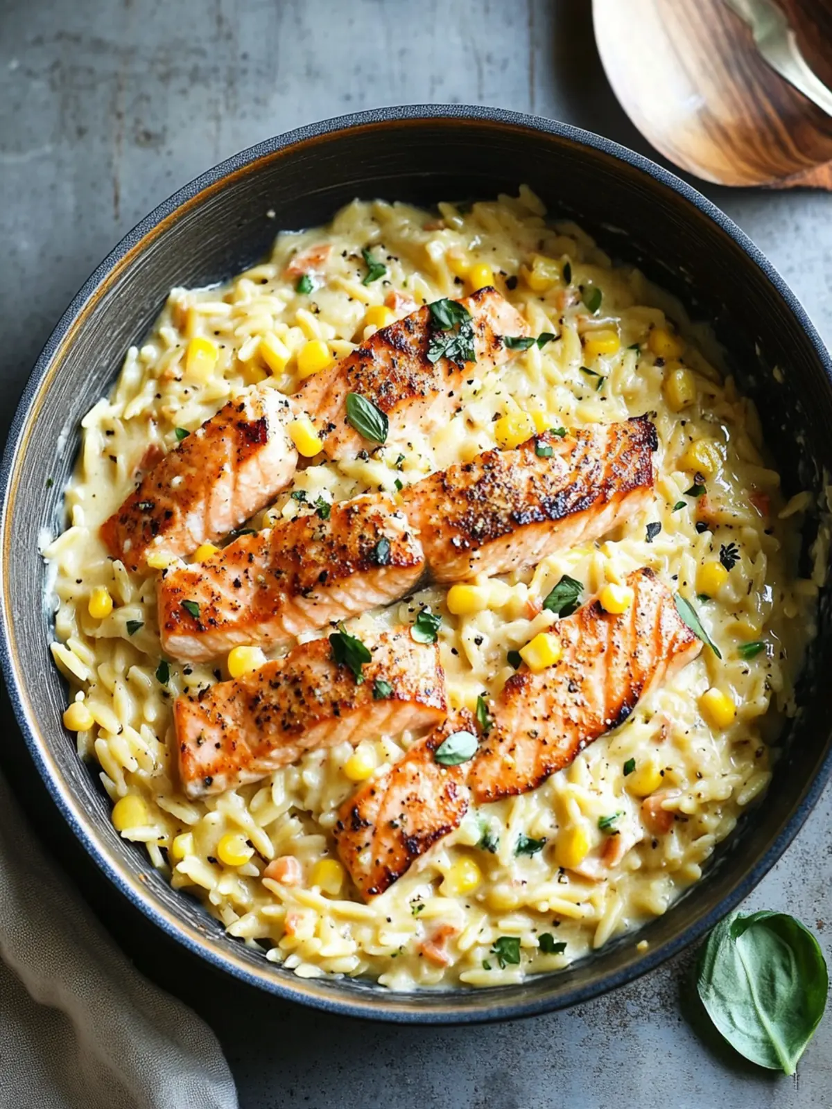 Creamed Corn Orzo with Salmon: A Cozy One-Pot Wonder 2 Creamed Corn Orzo with Salmon
