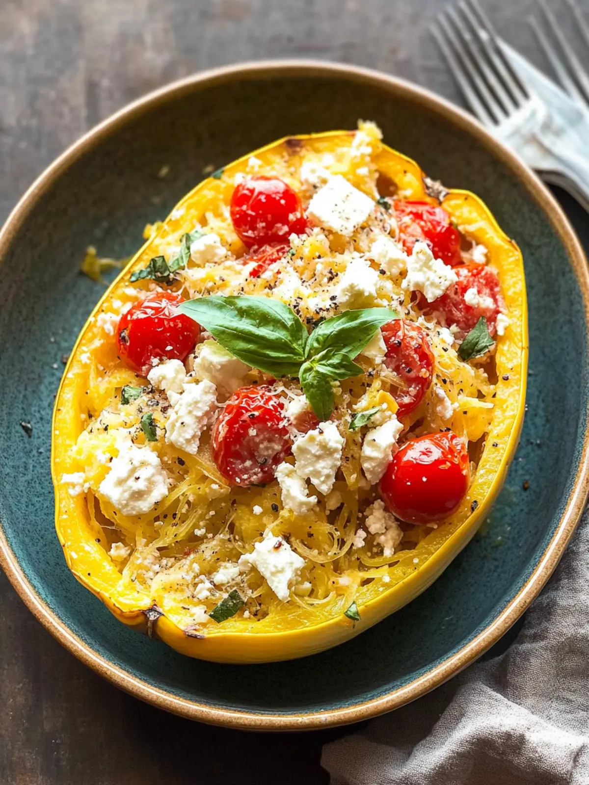 Baked Feta Spaghetti Squash: A Creamy Low-Carb Treat 2 Baked Feta Spaghetti Squash
