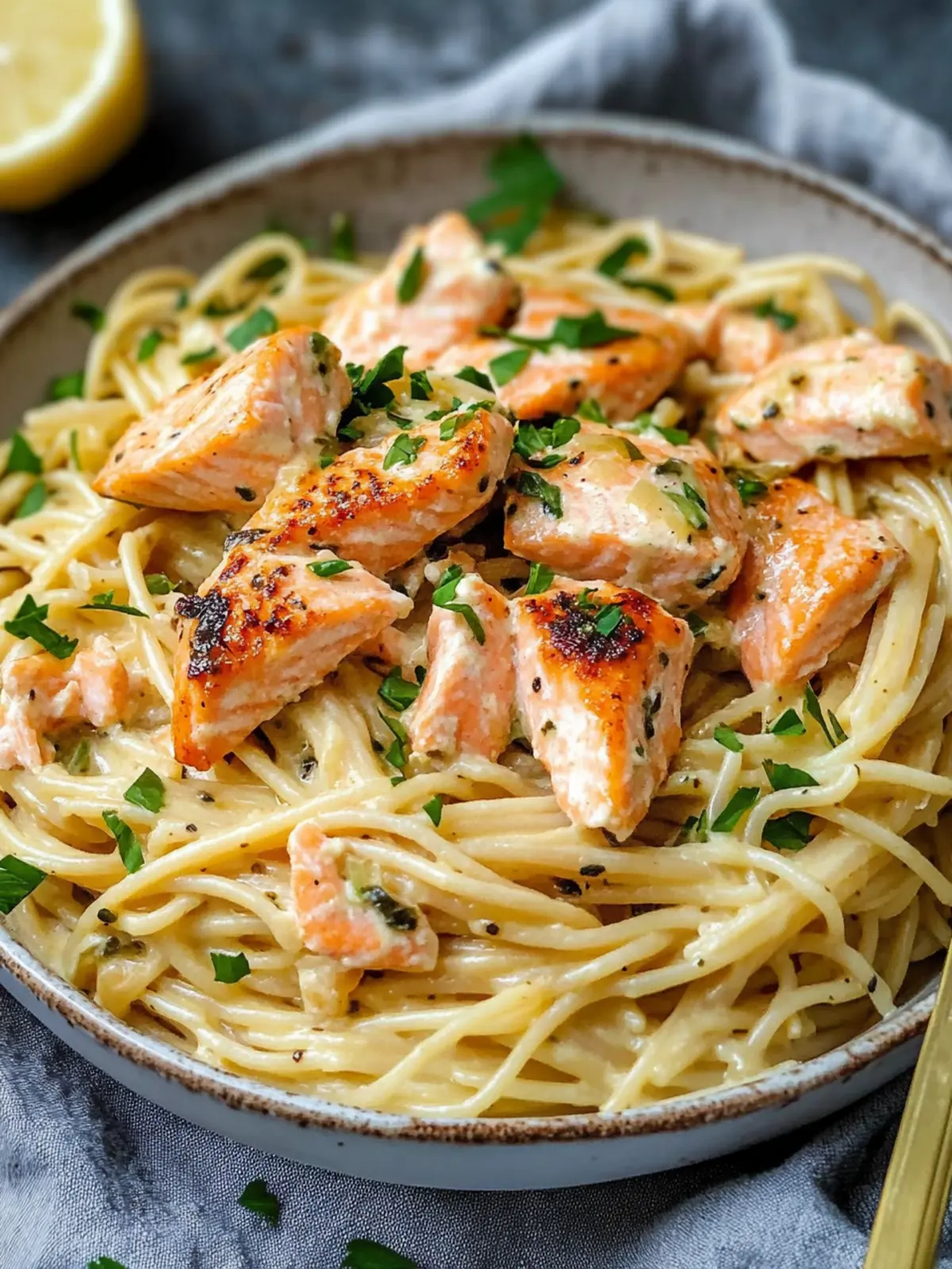 Creamy Honey Mustard Salmon Pasta You Can't Resist 2 Creamy Honey Mustard Salmon Pasta