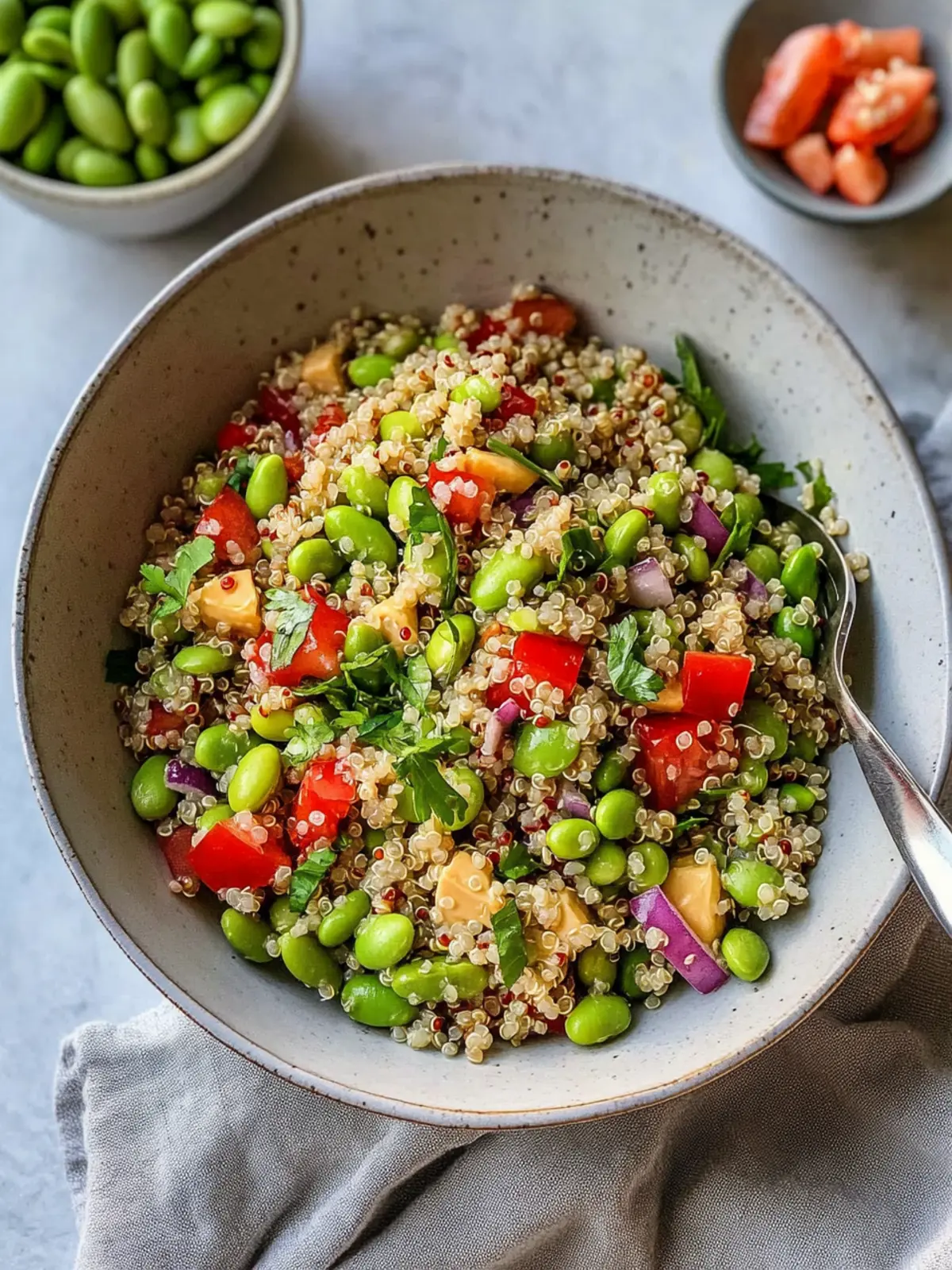 Nutritious Quinoa Edamame Salad with Zesty Ginger Dressing 4 Quinoa Edamame Salad