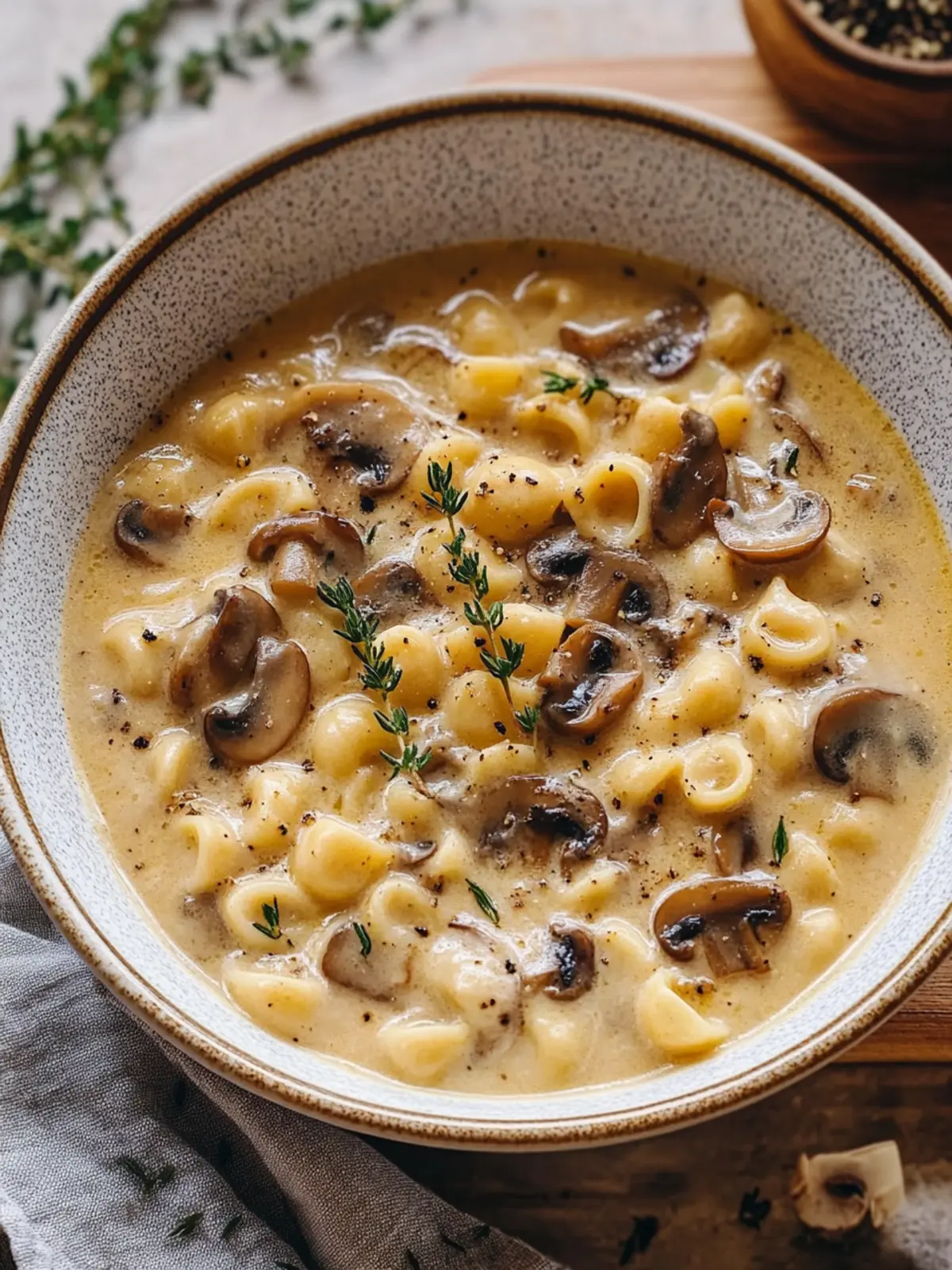 Creamy Mushroom Pasta Soup: Cozy Comfort in Every Spoonful 2 Creamy Mushroom Pasta Soup