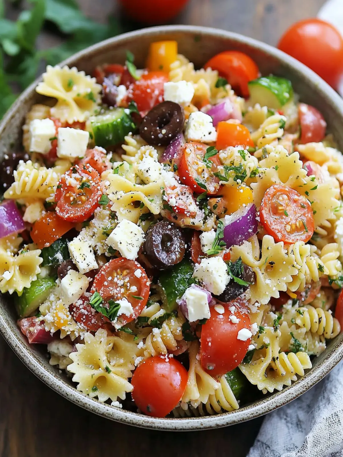 Mouthwatering Greek Pasta Salad Ready in 20 Minutes 2 Greek Pasta Salad