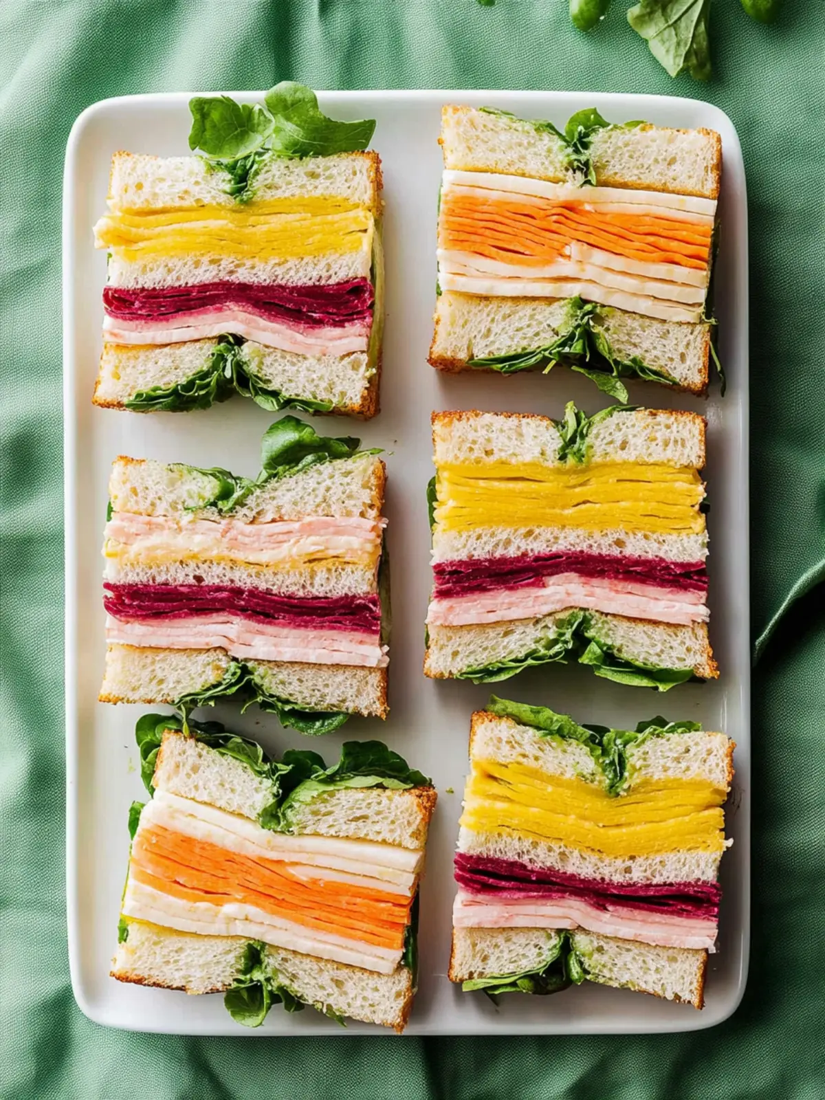 Colorful Ribbon Sandwiches: A Healthy Party Delight 2 Ribbon Sandwiches