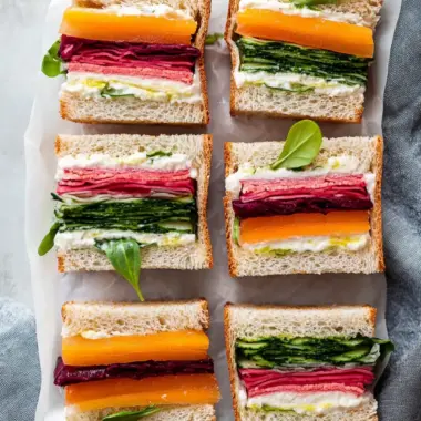 Colorful Ribbon Sandwiches: A Healthy Party Delight 9 Ribbon Sandwiches